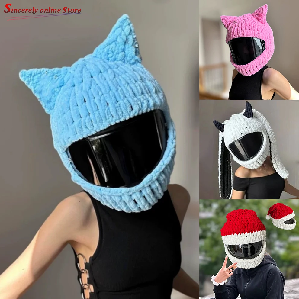 

Лидер продаж, чехол для мотоциклетного шлема, вязаная шапка ручной работы для женщин и девочек, универсальный шлем, аксессуары для косплея