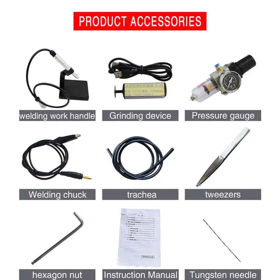 

100A Welding Machine for Jewelry Welder Equipment Handled for Gold Silver Portable Pulse Arc Argon Soldering Spot Weldin