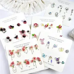1Box Multiple Styles Butterfly Flower Bow Nail Charms Heart Square Rhinestones Resin Nail Art Decoration DIY Nail Accessories