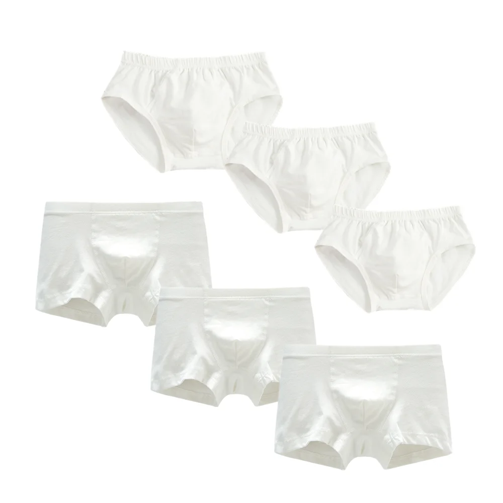 

3Pcs/Lot Children Underwear Solid Color White Shorts Cotton Big Boy Boxer Panties Boys Underwear Briefs Toddler Underpants