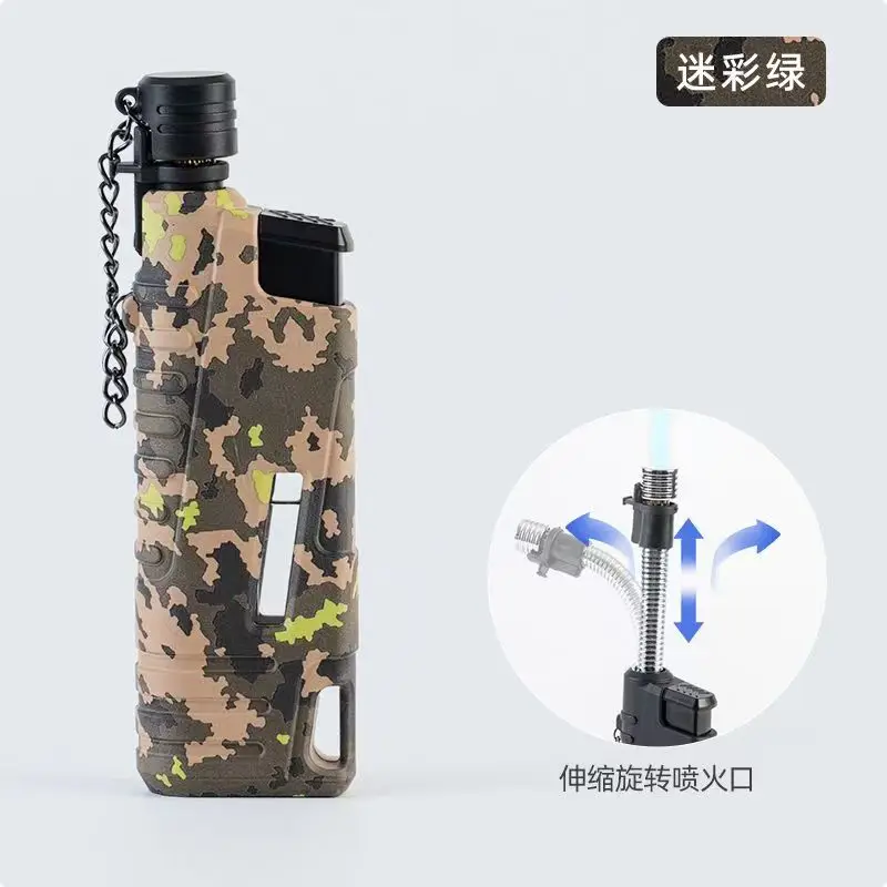 Outdoor Camping Gas Straight Torch Lighter Telescopic Pole Visible Crossbeam Kitchen Portable Windproof Inflatable Lighter
