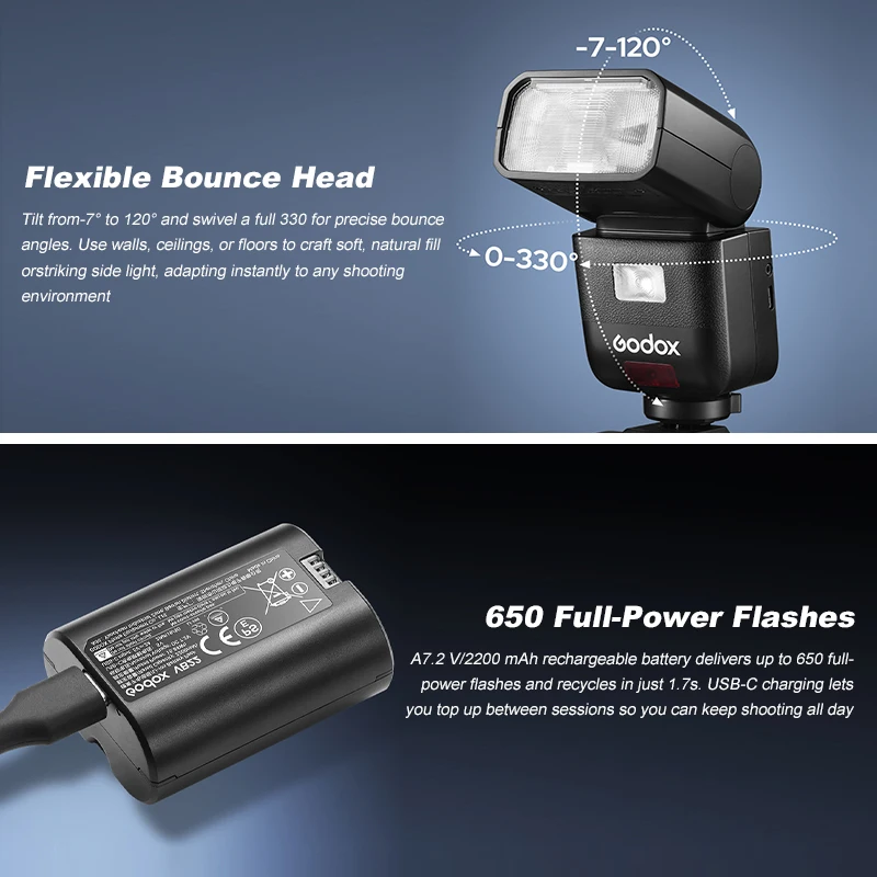 Godox V480 C/S/N/O/F TTL كاميرا ليثيوم أيون ضوء فلاش مع X2t X3 Speedlite 2.4G لاسلكي لسوني كانون نيكون فوجي فيلم أوليمبوس