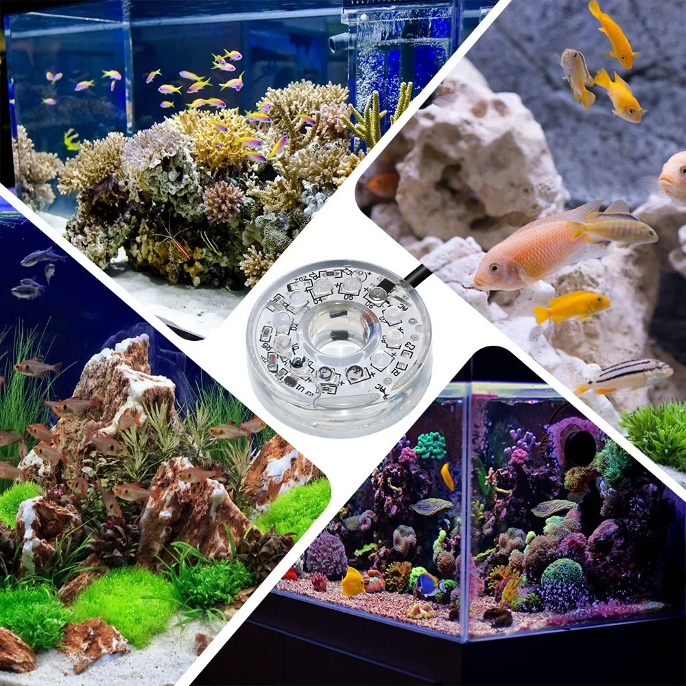 RGB LED خزان الأسماك ضوء مصباح الصيد حوض السمك بركة مصباح USB 5 فولت مقاوم للماء مصباح تحت الماء RGB المحيط ضوء نافورة الديكور