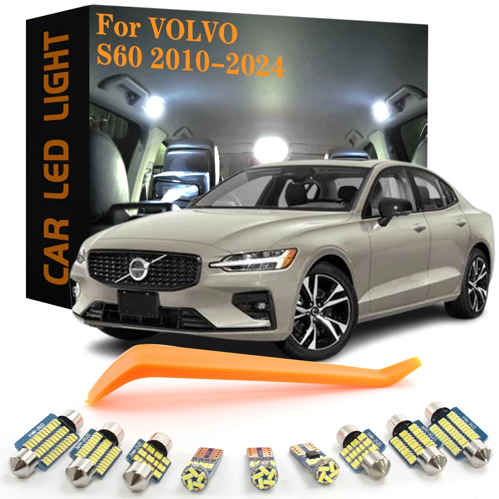 19pcs Canbus Car LED Interior Lights For Volvo S60 2010 2011 2012 2013 2014 2015 2016 2017 2018 2019 2020 2021 2022 2023 2024