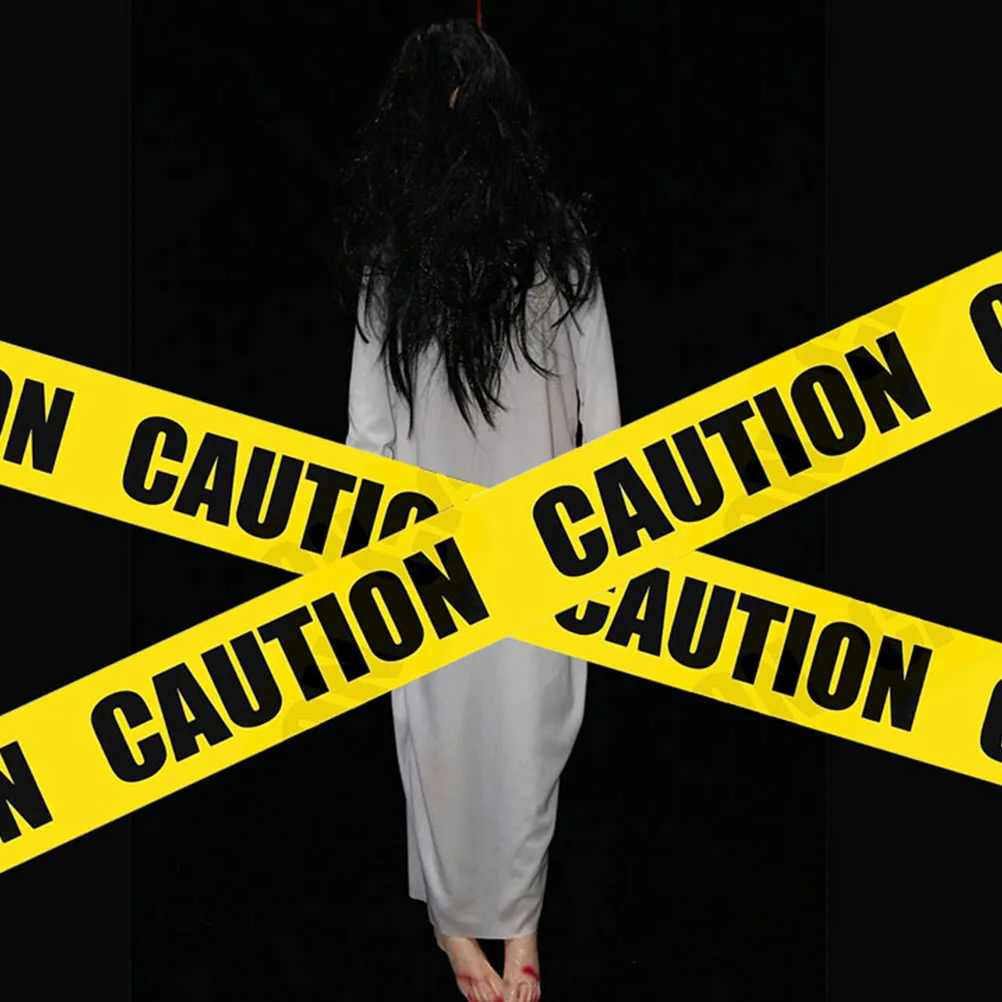

1 Roll Halloween Warning Tape Party Safety Caution Decor Bright Yellow Crime Scene Cordon Spooky Party Supplies