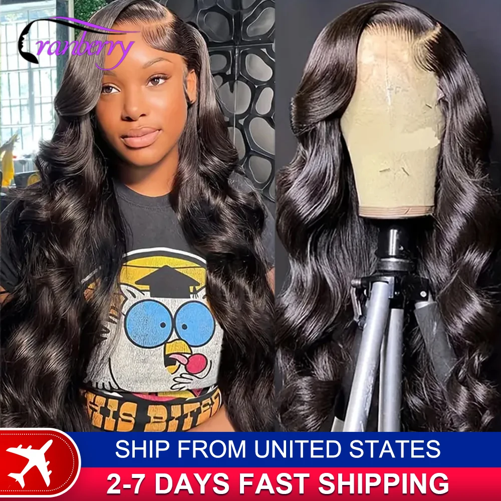 Human Hair Lace Wigs HD Transparent Body Wave 13x4 Lace Frontal Wig 180% Density Cranberry Hair 4x4 Lace Closure Wig