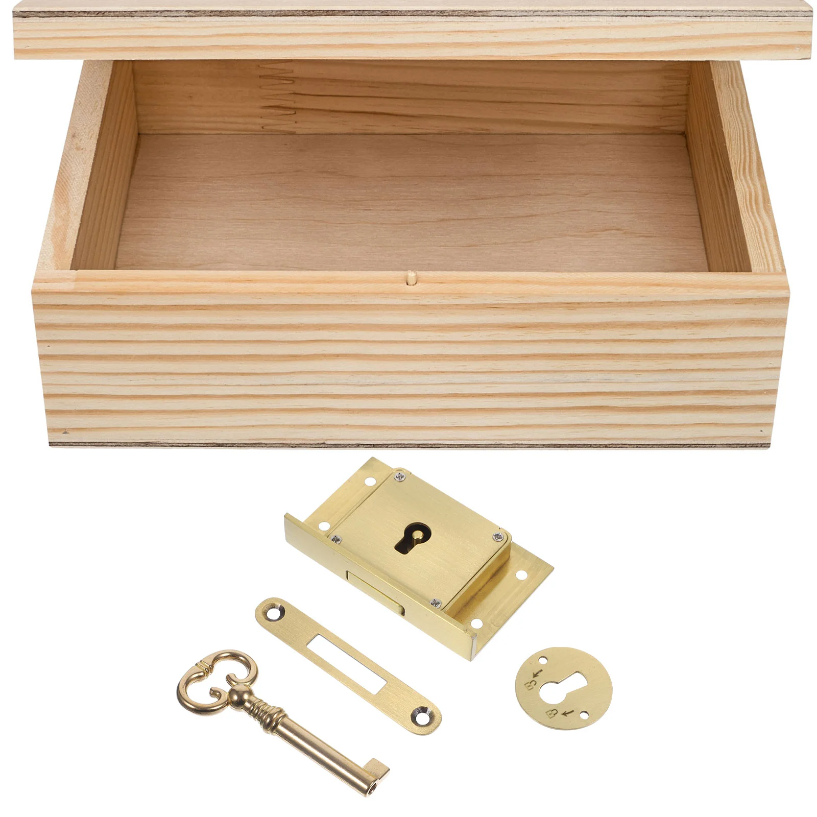 Cabinet Retro Drawer Lock Furniture Pure Copper Hidden Wooden Box Matte Brushed 4505b Desk Locker