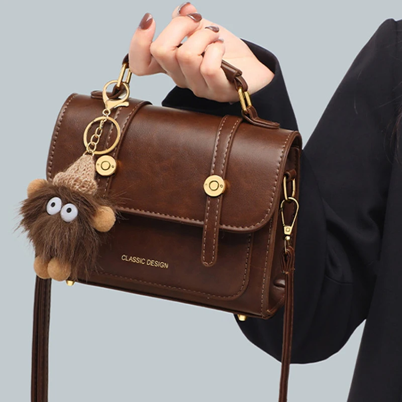 

Women Fashion Genuine Leather Casual Versatile Handbags Lady Vintage Brown Cow Leather Shoulder Bags Female Cute Crossbody Bags