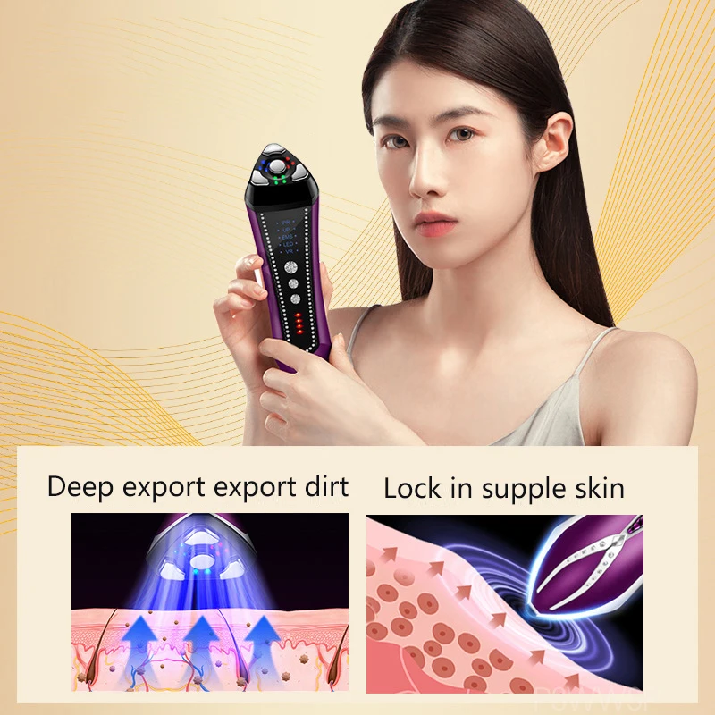 Micro Current Ion Import Skin Tightening Device EMS Face Lifting Beauty Instrument R F LED Photon Therapy Wrinkle Removal Tool