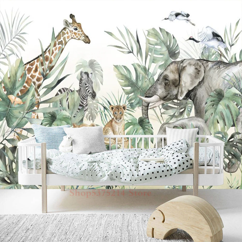 Baby Nursery Jungle Wallpaper - Tapeta dekoracyjna do pokoju dziecięcego Zwierzęta