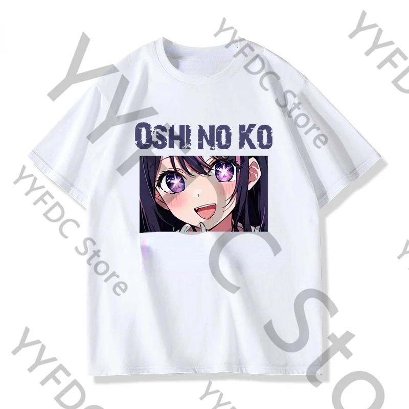 Oshi No Ko T Shirt Ai Hoshino Cartoon Kawaii Print T Shirt Women Men Summer Short Sleeve Tee Harajuku Fashion Y2k Anime T-shirt