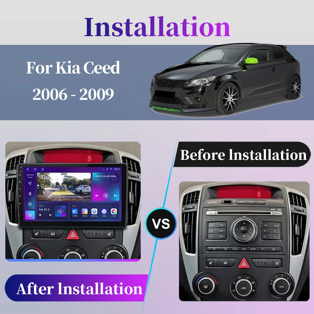 For Kia Ceed 2006 2007 2008 2009 Android Car Radio Multimedia Video Player GPS Navigation Carpay QLED Touch Screen Auto Stereo