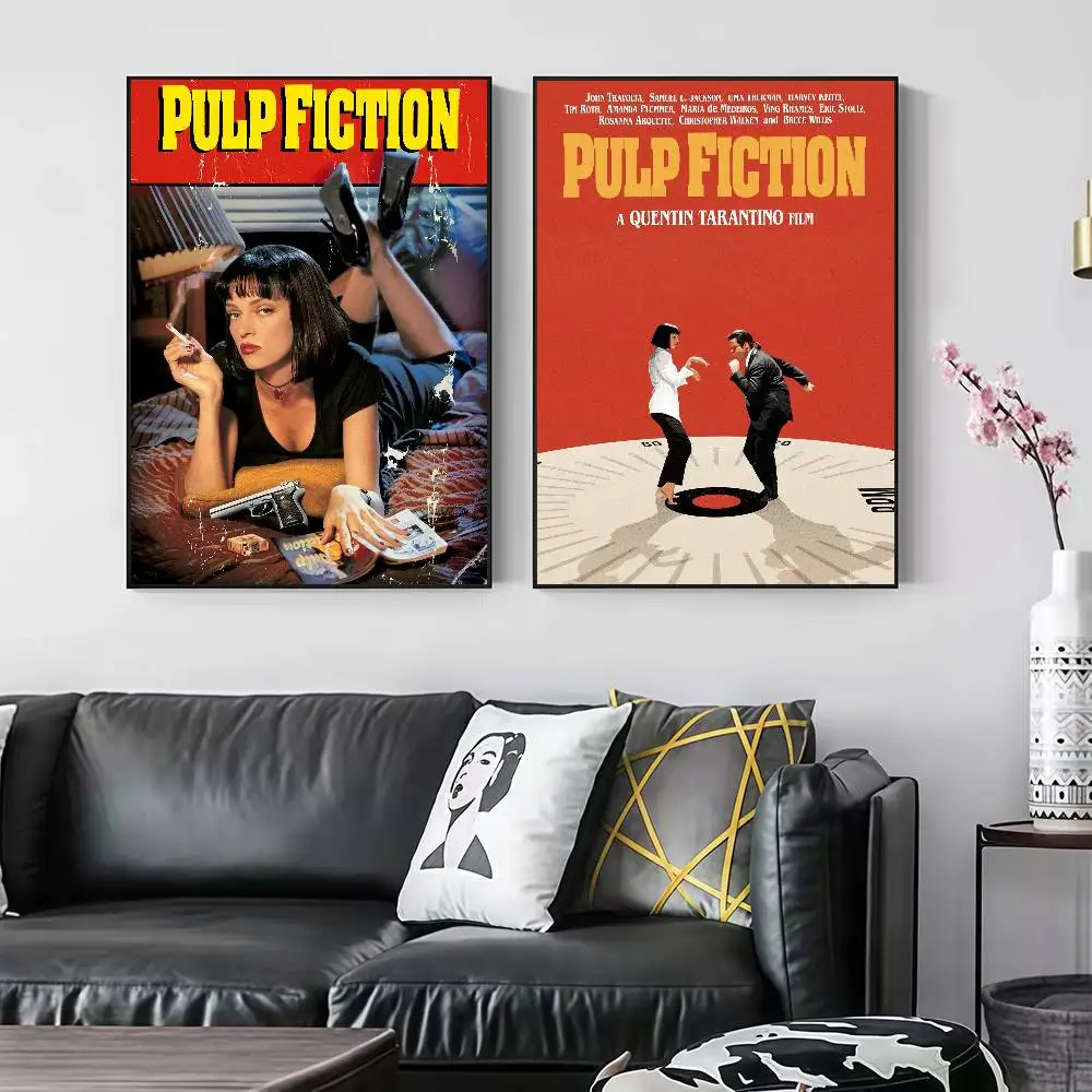 Hot Movie P-Pulp Fiction Peelable Self-adhesive Poster Stickers Are Suitable For Frameless Wall Decoration In A Room