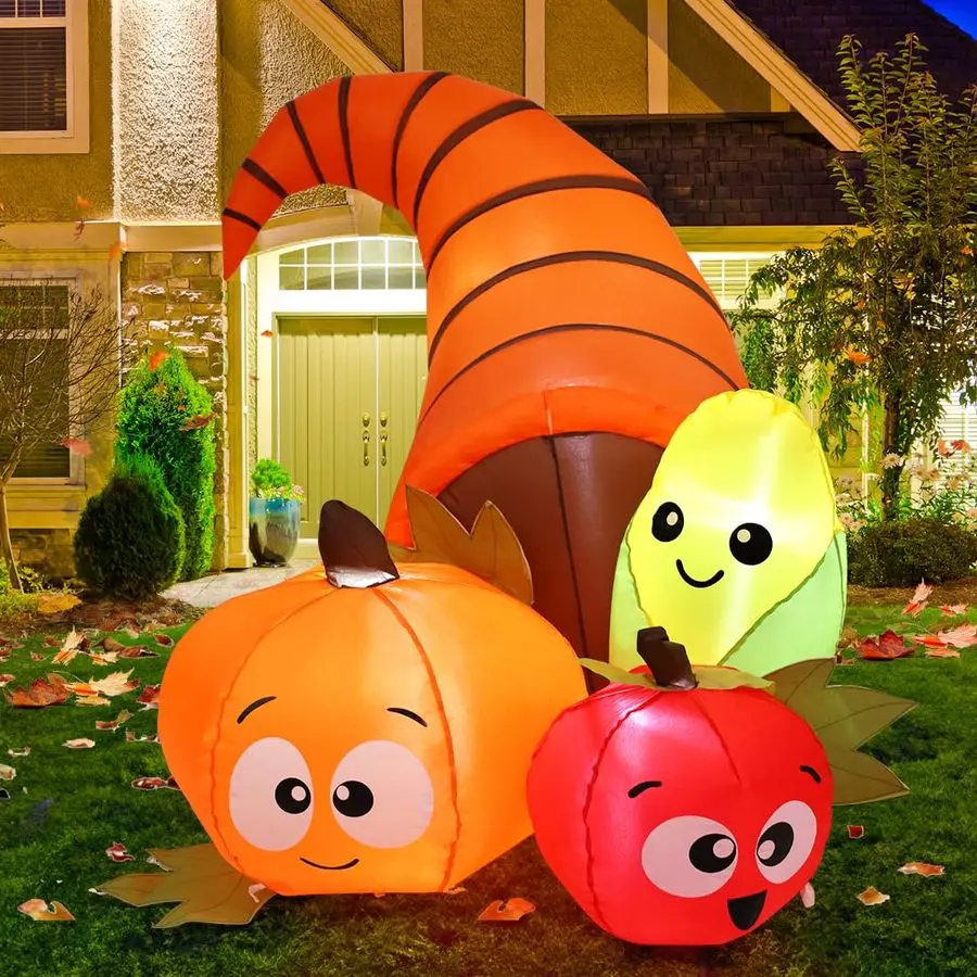 

Thanksgiving Inflatables 5.6FT Long Fruit Combo with Builtin LEDs Blow Up Yard Decoration for Holiday Party Indoor Outdoor Garde