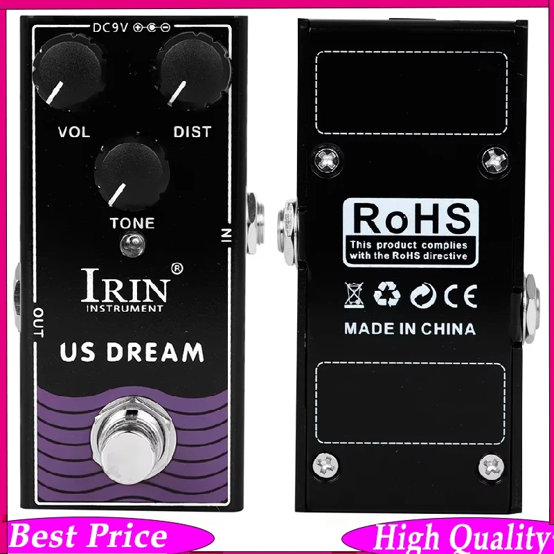 

Эффект-педаль IRIN RF-04 US Dream Distortion для электрогитары, высокогейновая дисторшн-педаль, имитирующая ламповый усилитель, запчасти для гитарных педалей