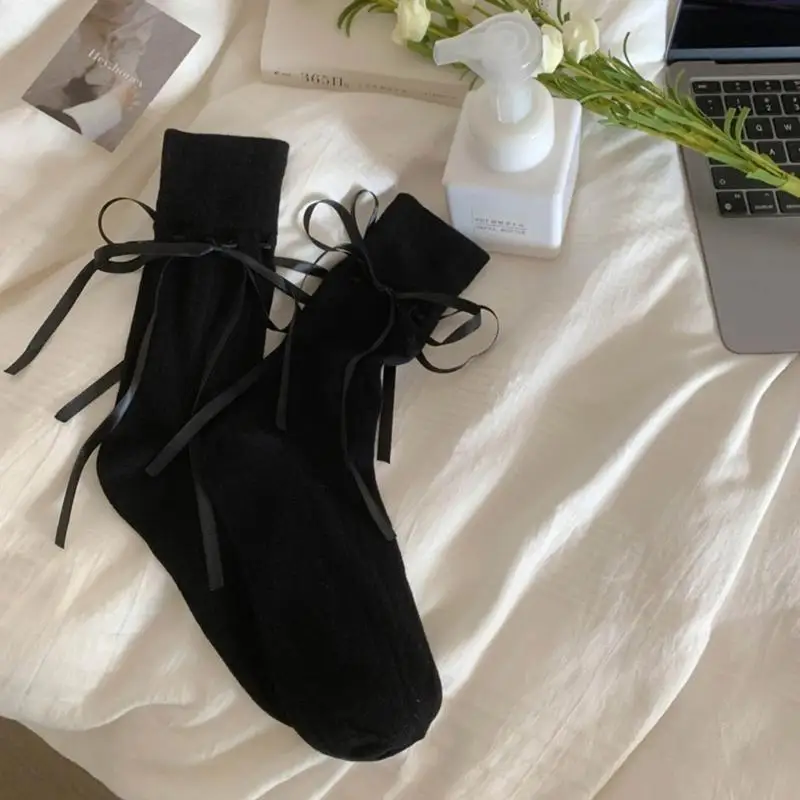 

L38E Summer Hollow-Out Mesh Ankle Socks Sweet Bows Student Girl Socks for Women