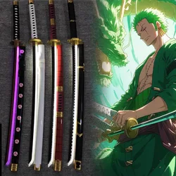 104cm Bright Roronoa Zoro Katana Luminous Led Light One Piece Sword Anime Cosplay Prop Real Japanese Katana Samurai Sabre Gift
