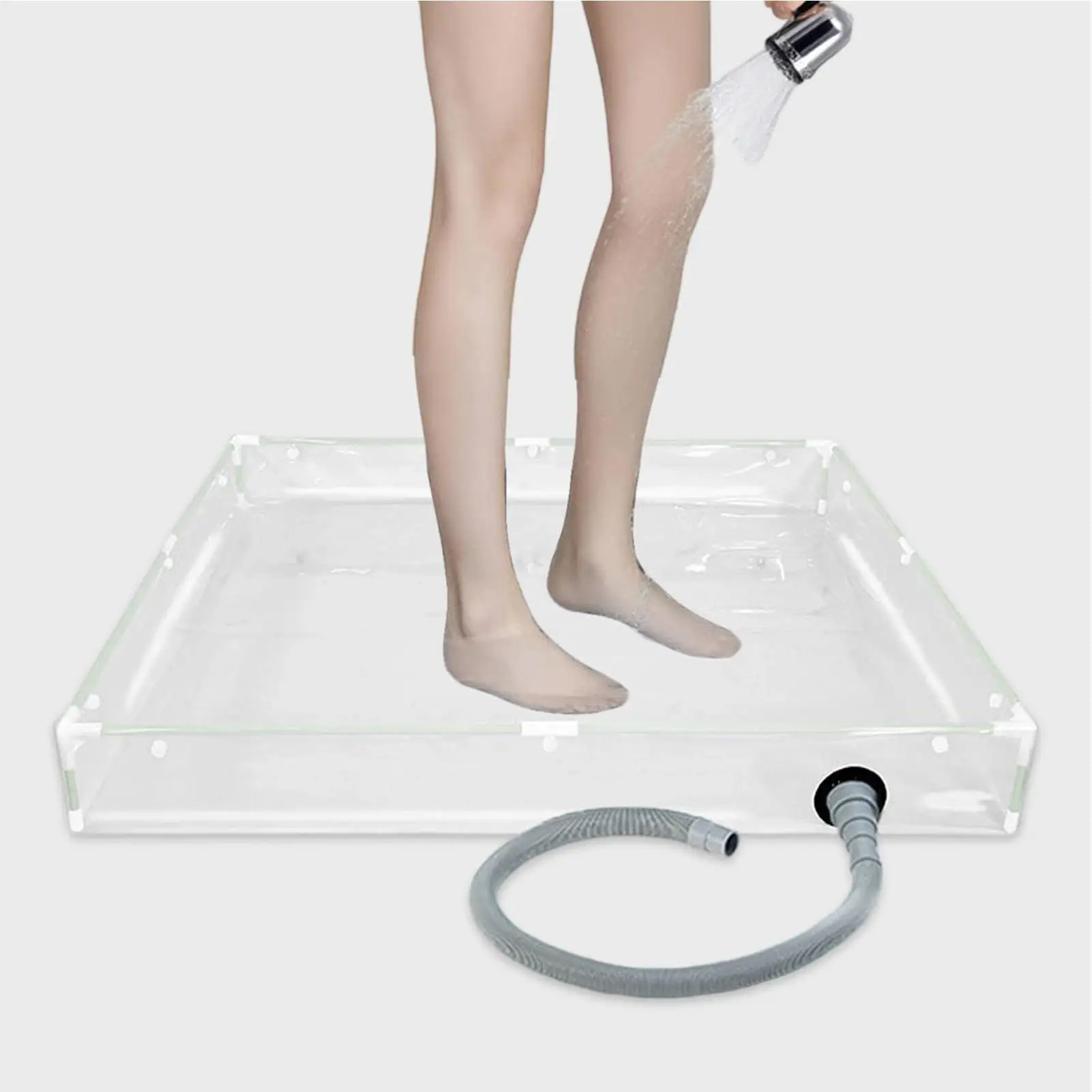 

Portable Shower Pan Portable PVC Bathing Tray Shower Base For RV For Outdoor Indoor RV Motorhome Trailer Tent Camping Hiking Car