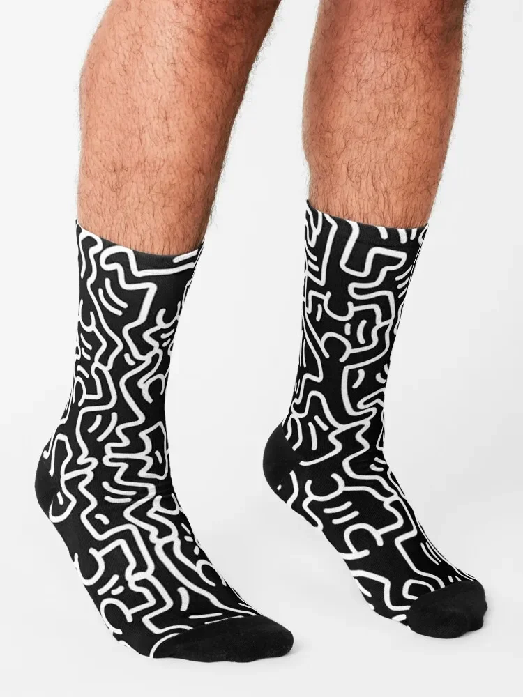 Haring Black Socks shoes christmass gift Socks For Men Women\'s