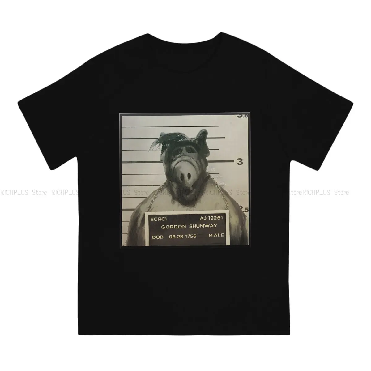 Alf Mugshot Unique TShirt ALF The Animated Series Leisure Polyester T Shirt Summer T-shirt For Adult