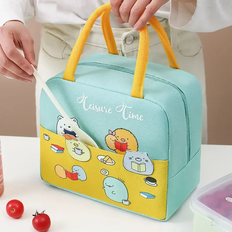 Cartoon Insulation Lunch Bag Portable Thermal Cooler Bento Tote Picnic Storage Pouch Handbag Outdoor Ice Tote Bolsas De Almuerzo