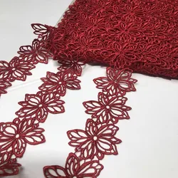 12Yards 5cm Width Shiny Red Hollow Flower Venise Diy Venice Lace Clothing Accessories Of Various Garment,Bra.Skirt