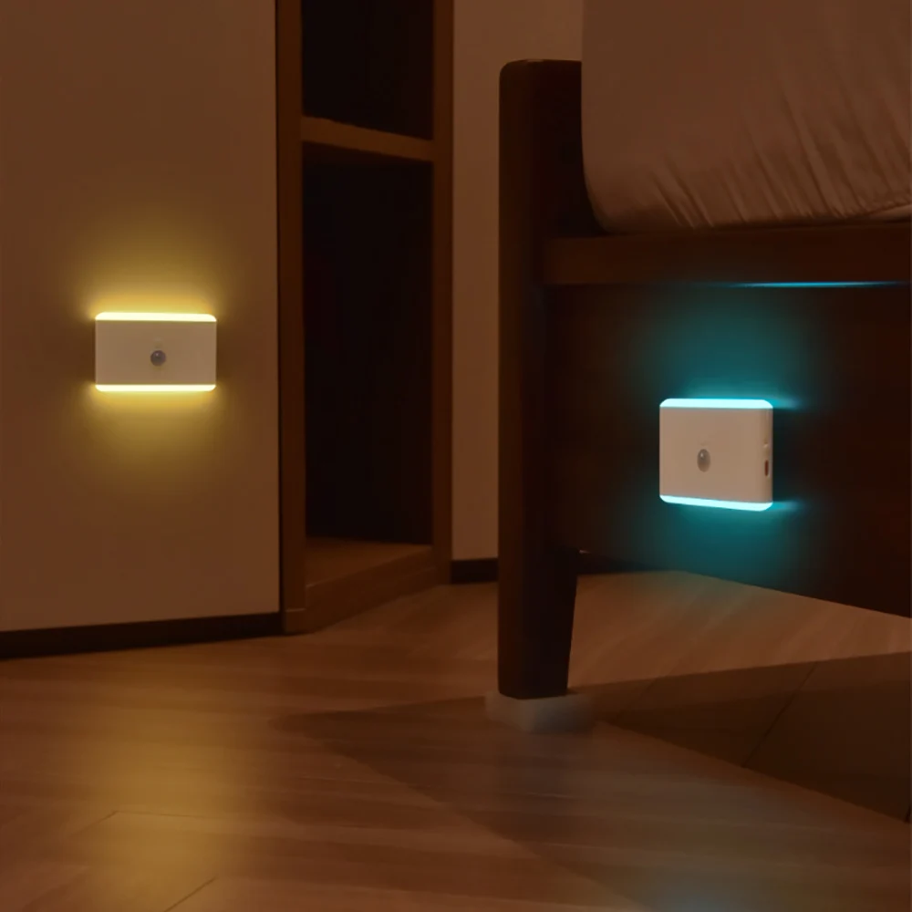 Smart Motion Sensor LED Night Lights, Dimmable Bedside Night Lamp, Cabinet Lights, Variable Color Atmosphere Lights for Gaming B