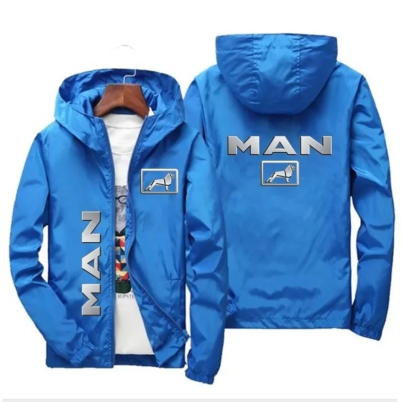 Sweat à Capuche et Veste Décontractée avec Logo Camion Homme et Voiture Imprimé, Manteau à Fermeture Éclair, Nouvelle Collection Automne Hiver 2024