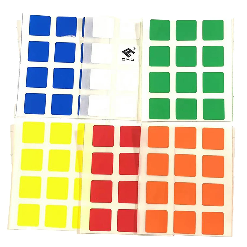 Pegatina de Cubo mágico de alta calidad para niños y adultos, reemplazo de Color brillante, 3x3, regalo para niños, 3x3x3