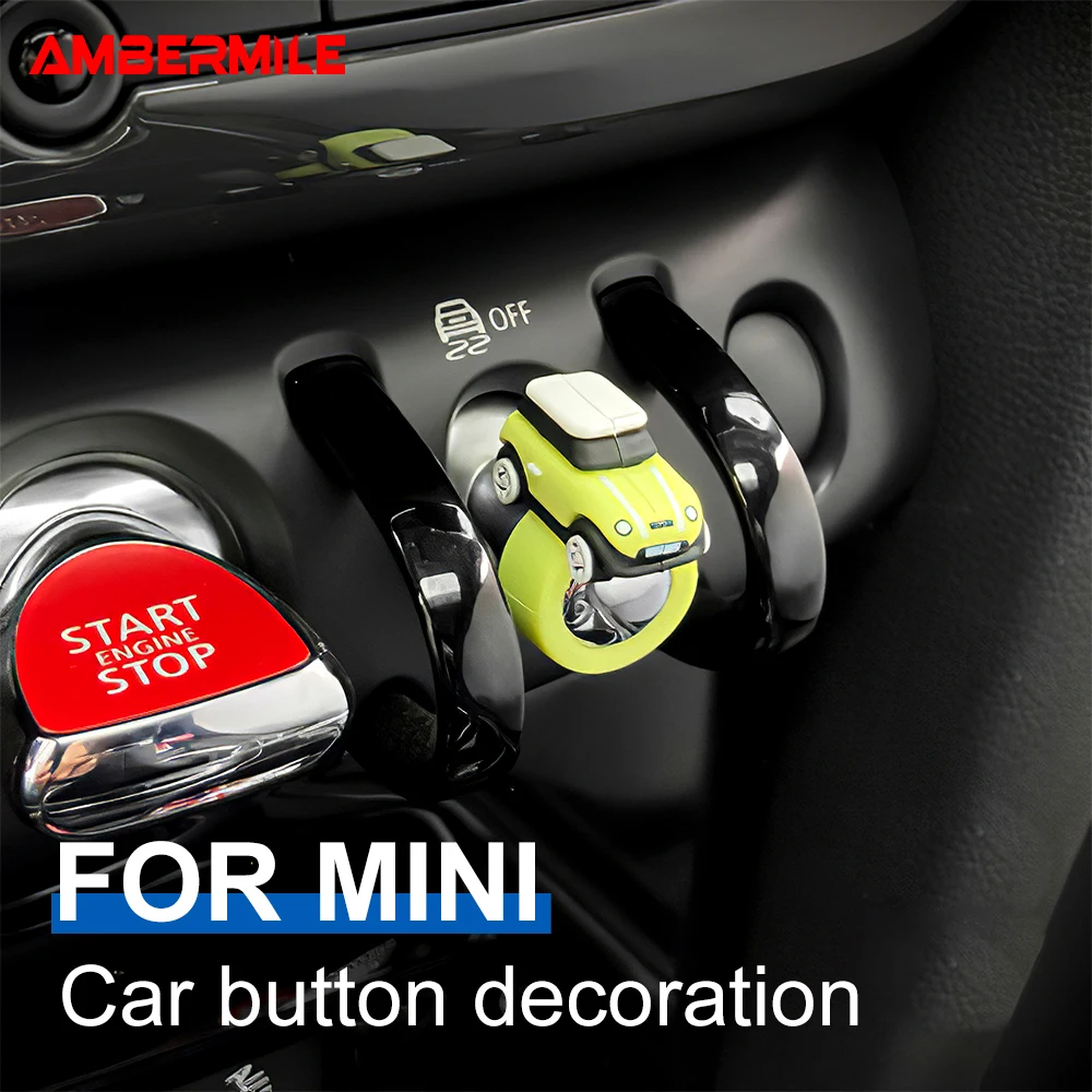 For Mini Cooper F55 F56 F60 R55 R56 R60 R61 Silicone Universal Accessories Sticker Car AC CD Knob Start Stop Button Ring Cover
