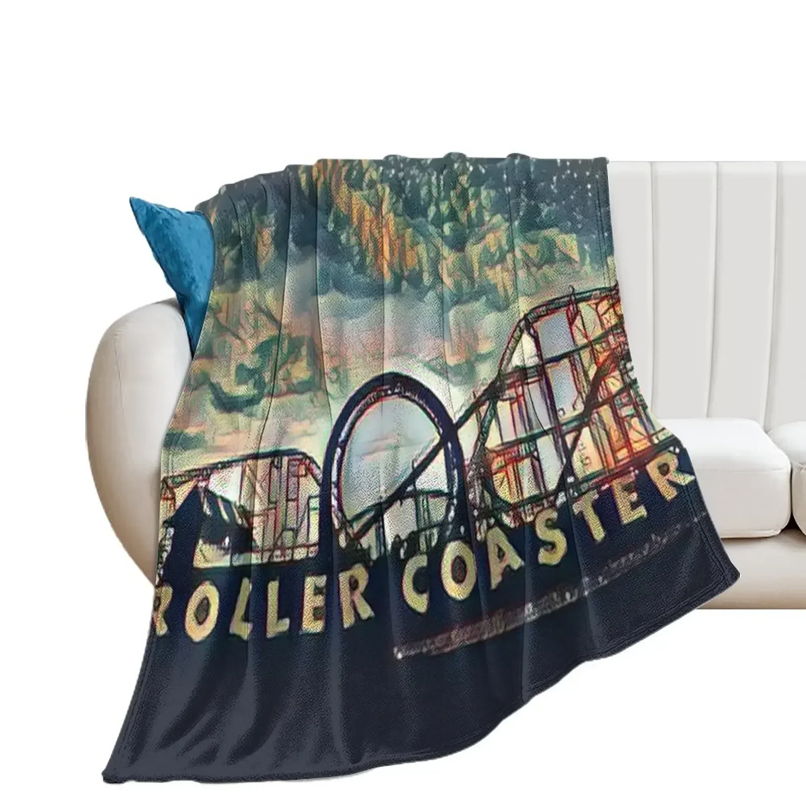 The Last Roller Coaster Altered Photo Throw Blanket Luxury Luxury Thicken Softest Blankets