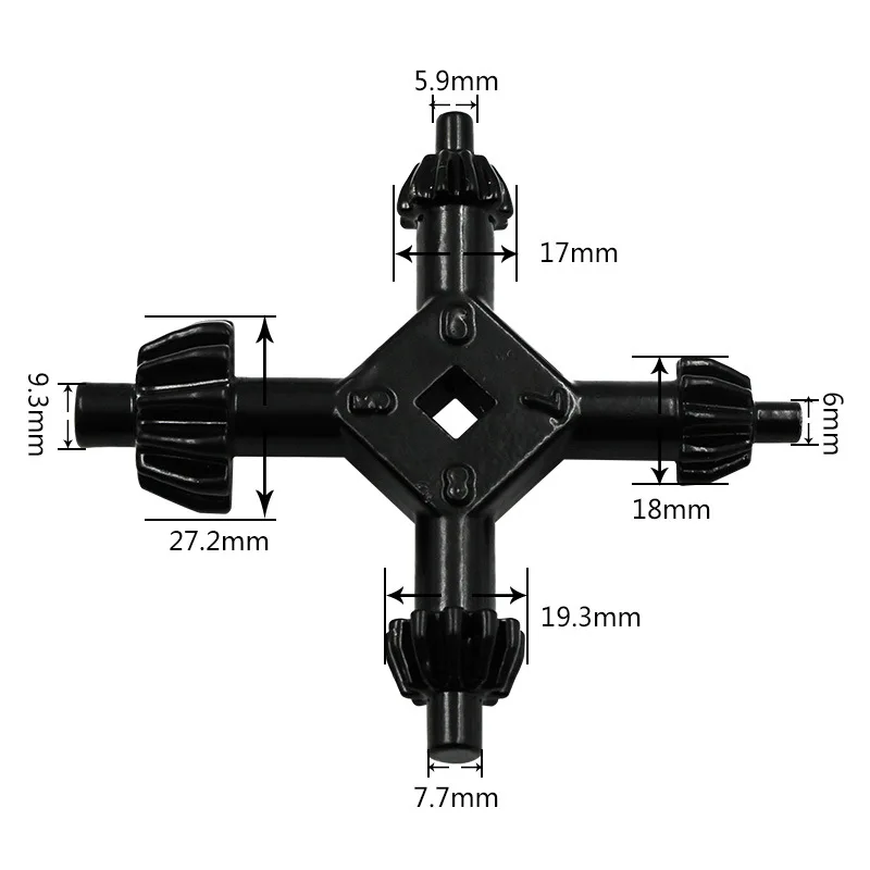 4-in-1 Zinc Alloy Electric Drill Chuck Key Multifunctional Gear Tool for Power Tools Precise Size Fit 5.3-16.5mm Most Drills