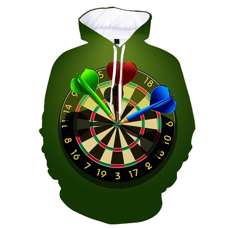 3D Printed Dart Board Hoodies Men Autumn Long Sleeved Hoodie Casual Oversized Cool Pullovers Unisex Streetwear Sweatshirts