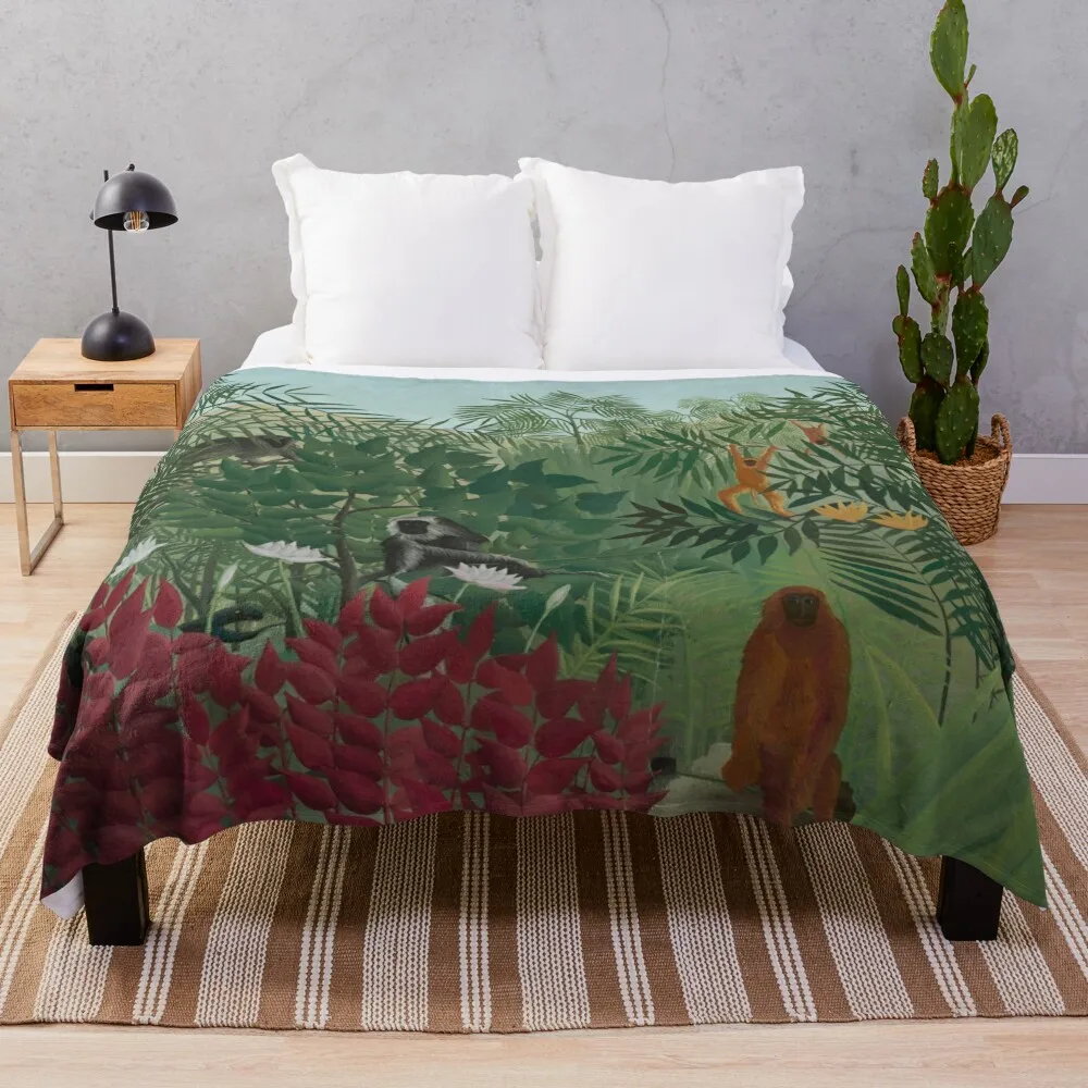 artist henri rousseau, henri rousseau painter, art, artwork, painting style, style of art Throw Blanket Fashion Sofas Blankets