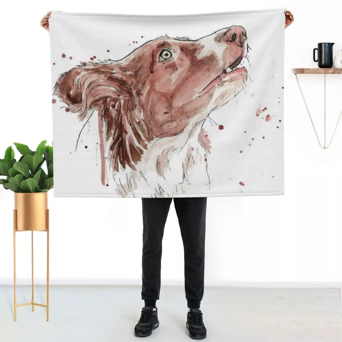 Australian Shepherd | Pet Portrait | Illustration Throw Blanket christmas decoration Decorative Beds Quilt Winter beds Blankets