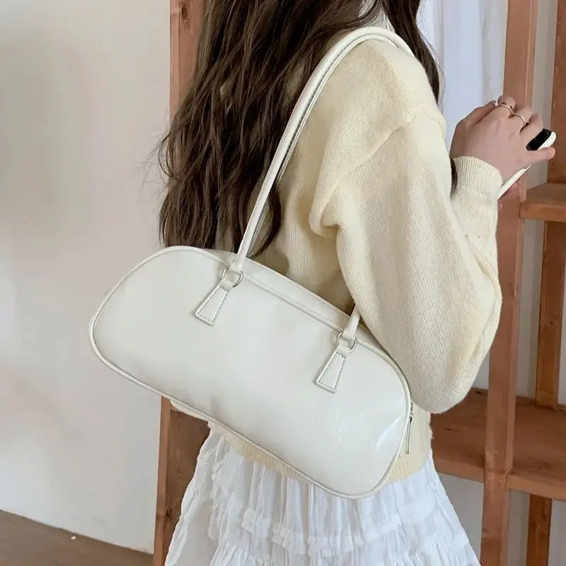 TRSYPHXM 2024 Korean version leisure spring new ballet style hand-held women's bag versatile silver single shoulder underarm bag