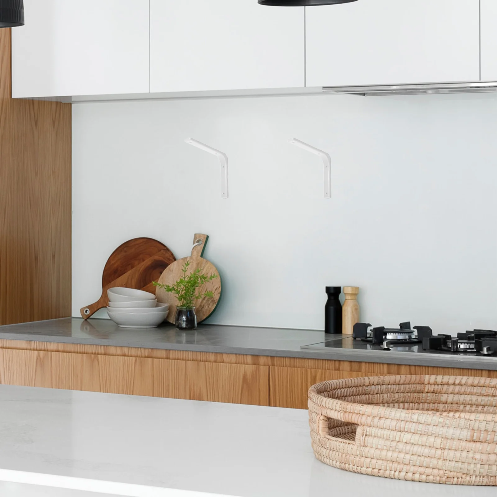 

4Pcs Heavy Duty Stainless Steel L Bracket Shelf Support Corner Brace for Wood Furniture Cabinet Decorative White