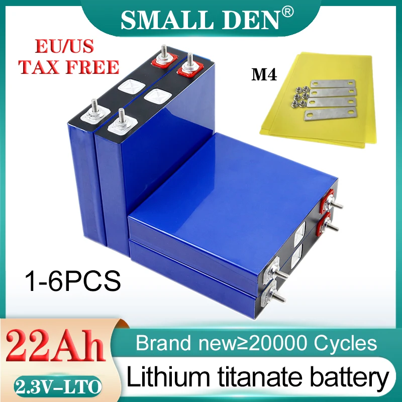 1-6PCS New 2.3V 22Ah Lithium titanate LTO Battery 20000 Cycles DIY 12v 24v Electric tricycle boat RV Speaker Car starter Solar