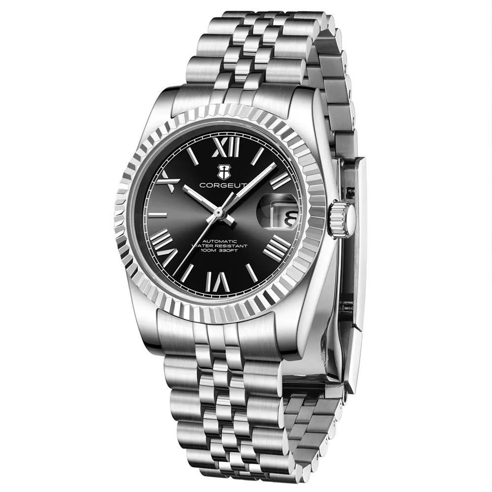 Corgeut men Automatic watch Roman numbers NH35 Sapphire glass Waterproof man watches 36mm/39mm Custom LOGO