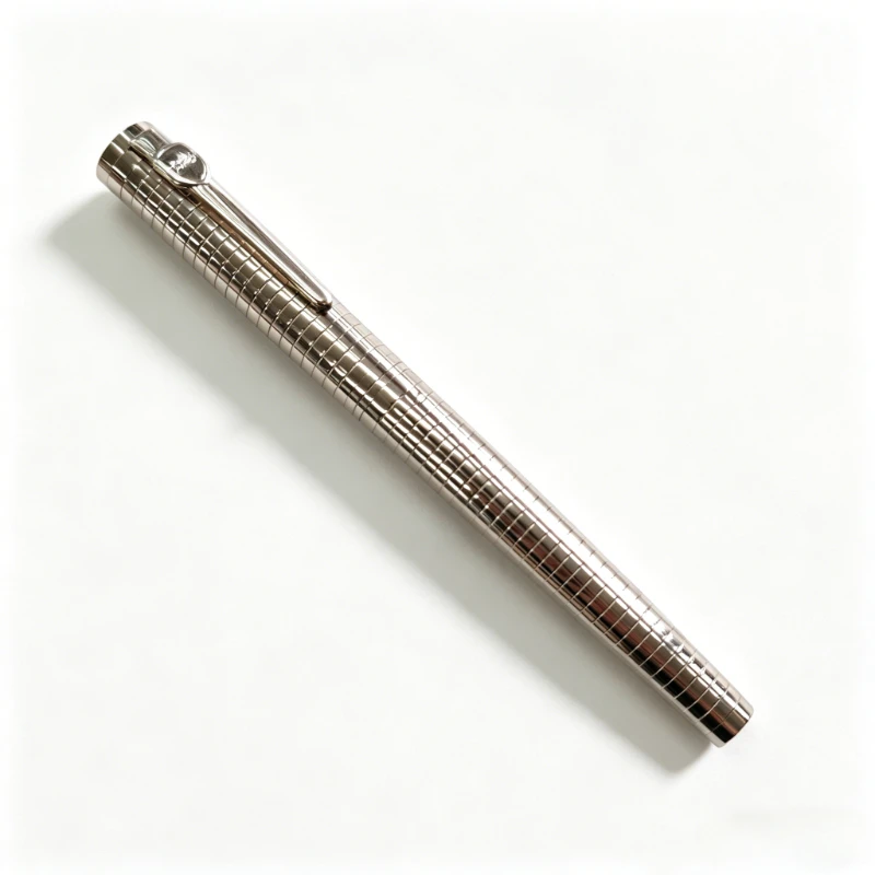 Jinhao Checkered Metal Bead Pen with Elegant Stainless Steel Design Ballpoint Pen Black 0.5mm Pen Core Office Accessories Gift