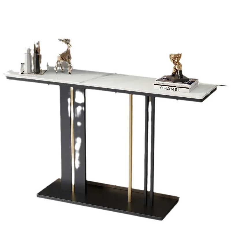 LMM stone entrance table is extremely narrow, leaning against the wall, slate console, simple modern entrance cabinet