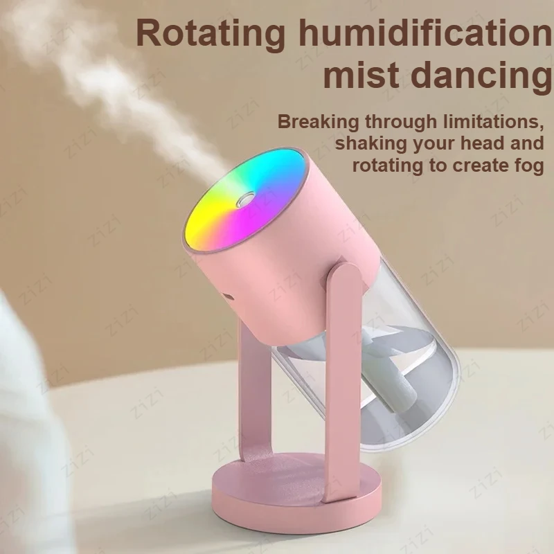 

New Colorful Moving Head Humidifier USB Rotating Humidifier Car Multi Scene Light Sound Moisturizing Humidifier