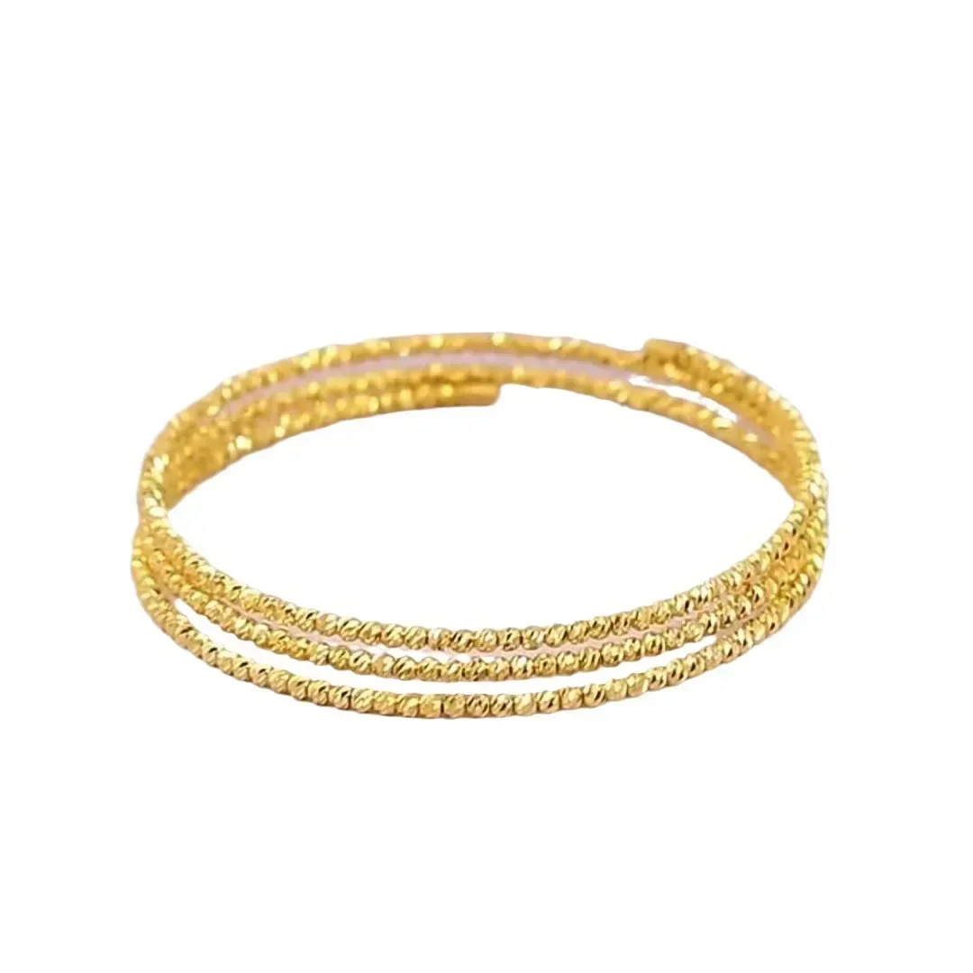 GoldAether Women's Instagram Flashing Memory Bracelet 9999 24K Real Gold Bounce Di Three Loop Spring Braceletgift