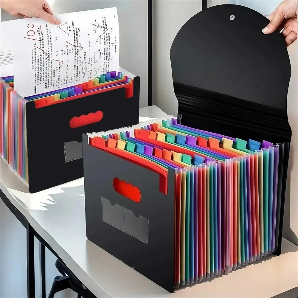 

Accordion File Organizer 13 Grid Sealed Flap Folder with Waterproof Office/Home Document Storage Multi-Pocket A4 Folder