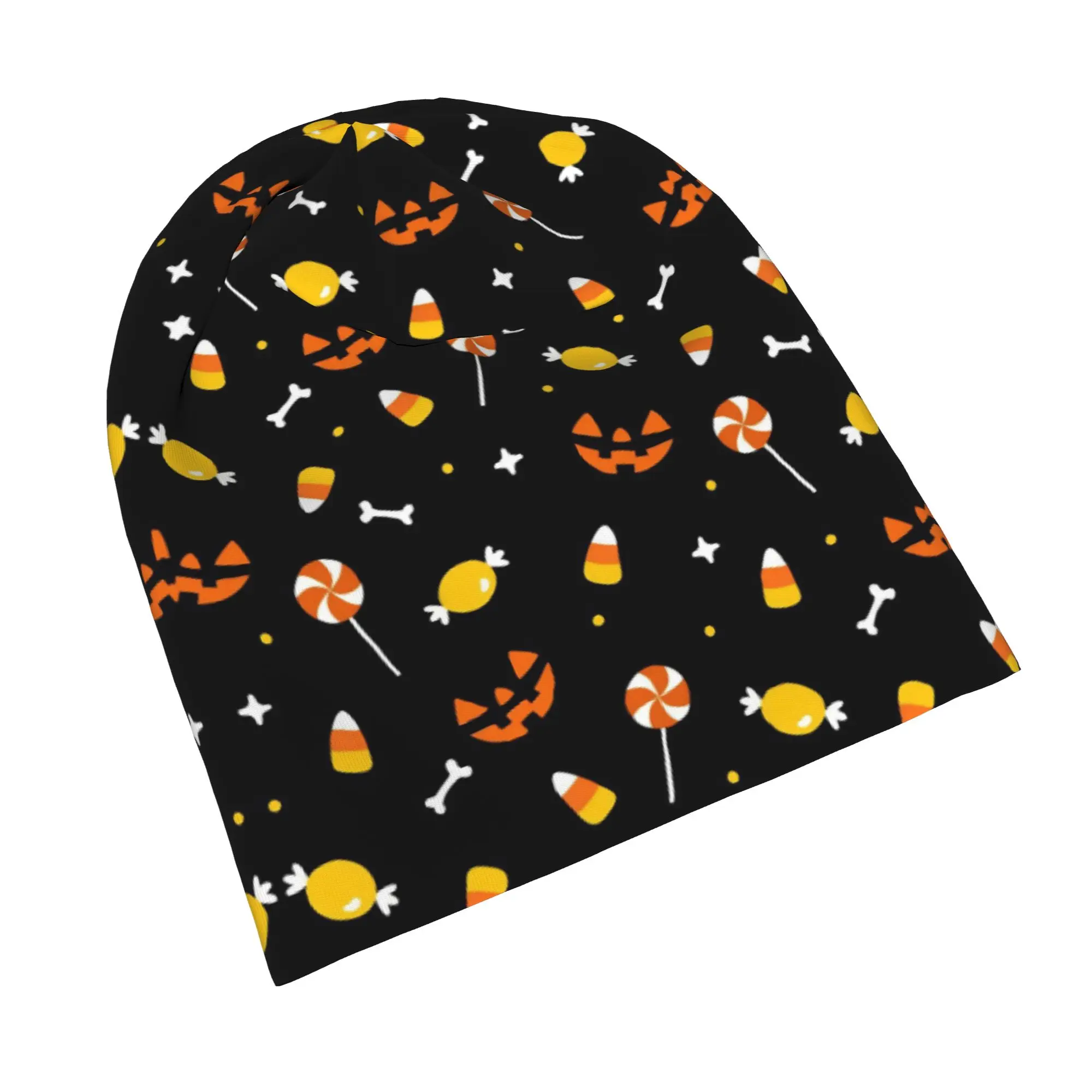 Halloween Ghost Pumpkin Spooky Trick Or Treat Witch Beanie Cap for Men Women Streetwear  Cooling Skull Cap Sweat Wicking
