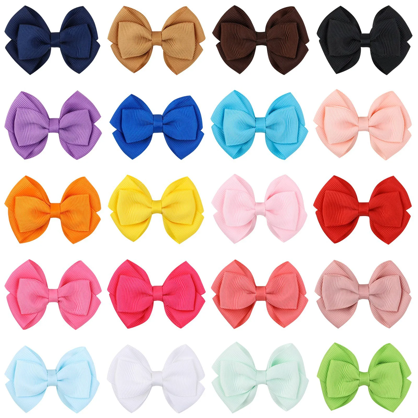 

Girls Bow Hair Clip Double-deck Solid Color Bowknots Alligator Clip Cute Sweet Hairpins Korean Hair Accessories for Kids 10PCS