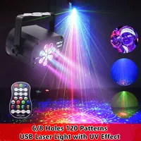 60/80 Patterns RGB Disco Light DJ LED Laser Stage Projecto Lights USB Rechargeable Led Laser Projector Lights for Birthday Party