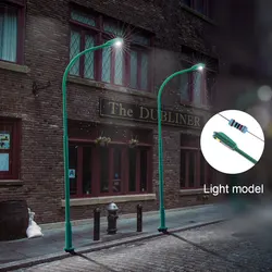 Mini Lamp Model Street Light For Scale HO Train Raliway Scene Layout Accesserios Diy Building Landscape Diorama Materials 5Pcs