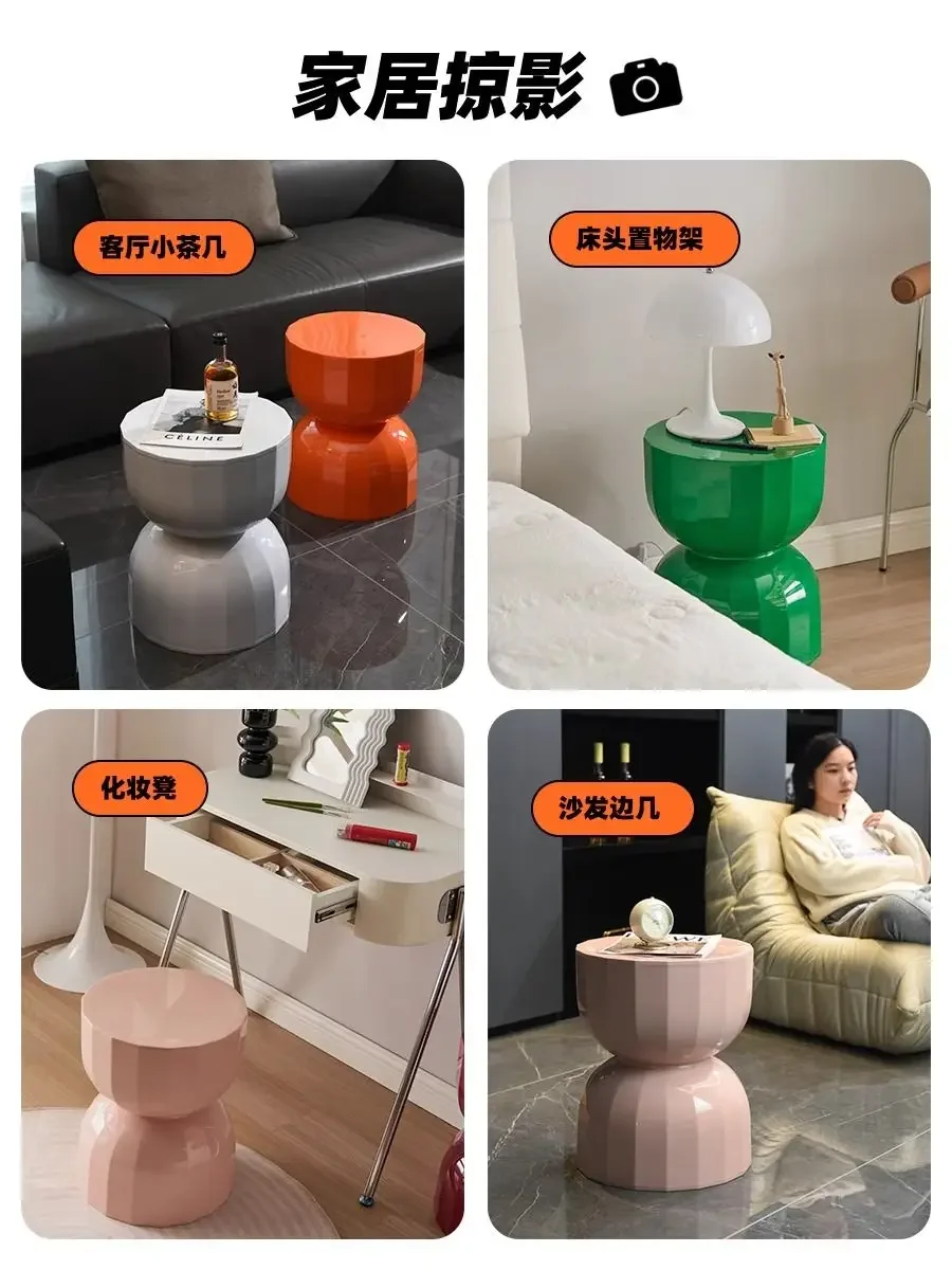 Nordic Timing Hourglass Coffee Table Creative Bedside Table Living Room Side Table Coffee Tables Multi-Functional Stool