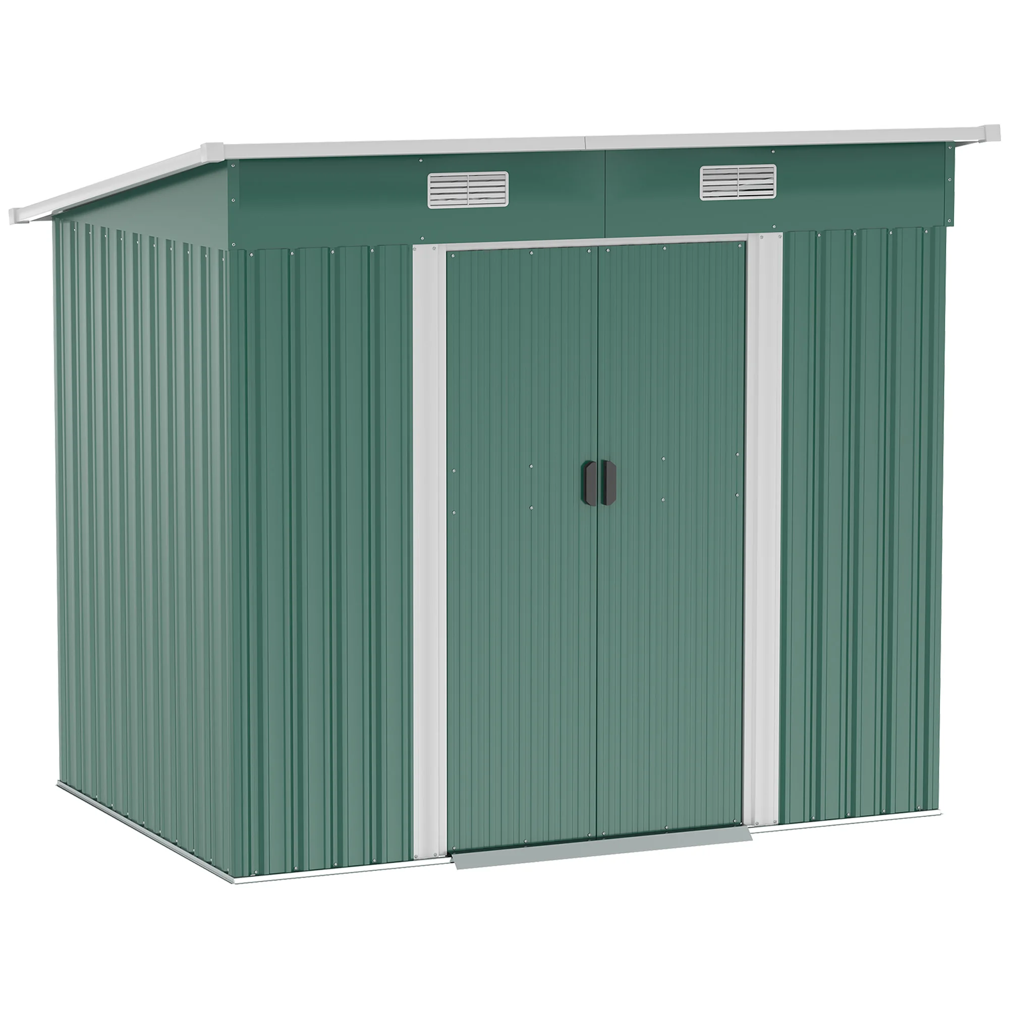 AliExpress NONE Outdoor Storage Shed with Foundation Kit,Lean to Metal Garden Shed for Log,Rubbish Bin,Tool,Lawnmower,Bike,Patio,Green  ﻿